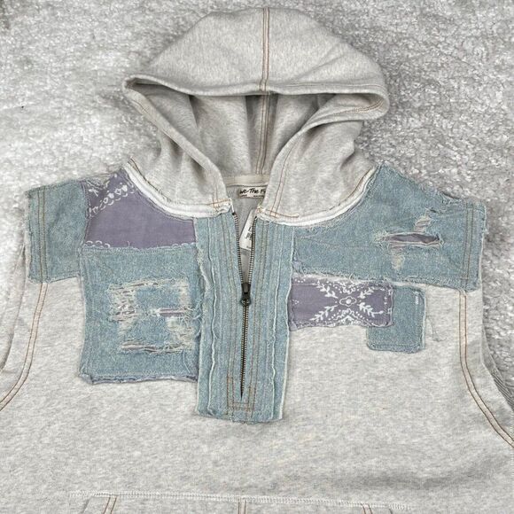 Free People Santa Fe Patchwork Sleeveless Hoodie NEW - Picture 9 of 11